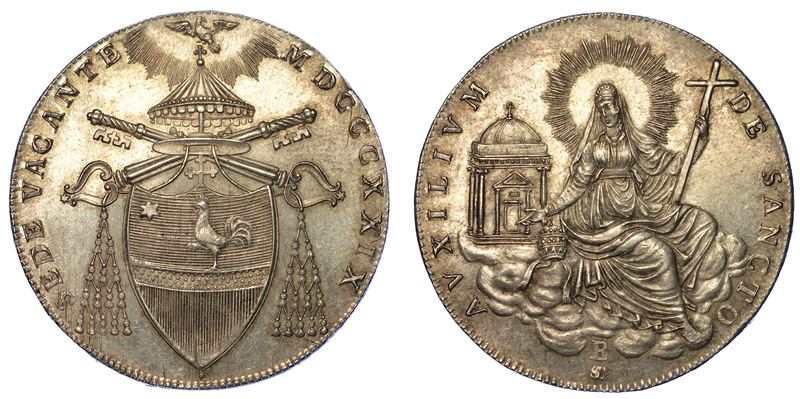 BOLOGNA. SEDE VACANTE 1829. Scudo 1829.  - Auction Numismatics - Cambi Casa d'Aste