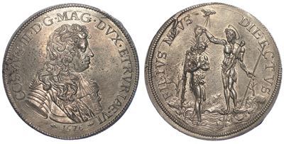 Firenze. Cosimo III De’ Medici, 1670-1723. Piastra 1676.