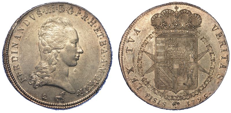 FIRENZE. FERDINANDO III DI LORENA, 1790-1801 (I periodo). Francescone 1795.  - Auction Numismatics - Cambi Casa d'Aste