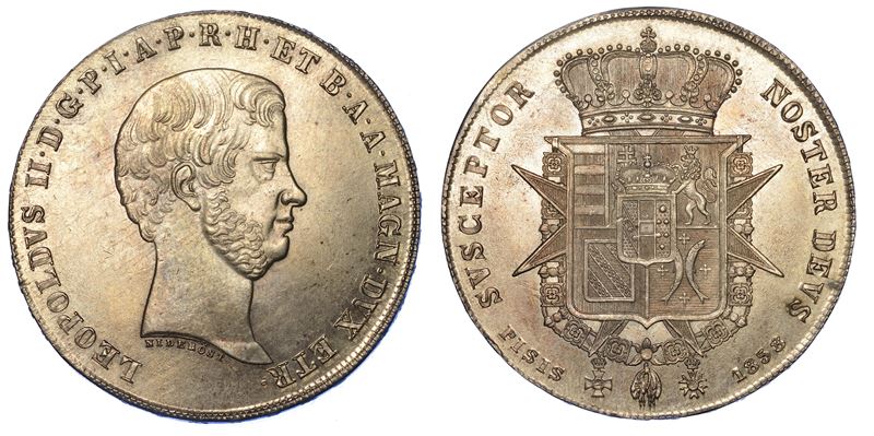 FIRENZE. LEOPOLDO II DI LORENA, 1824-1859. Francescone 1858.  - Auction Numismatics - Cambi Casa d'Aste