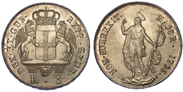 GENOVA. DOGI BIENNALI, 1528-1797. SERIE DELLA III FASE, 1637-1797. 8 Lire 1796.