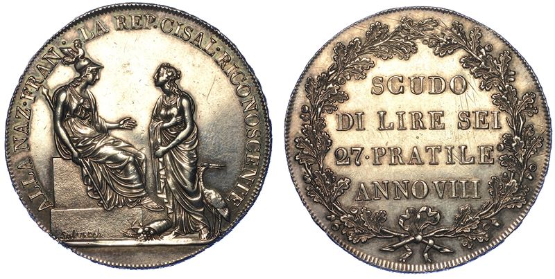 MILANO. REPUBBLICA CISALPINA, 1800-1802. Scudo da 6 Lire A. VIII.  - Auction Numismatics - Cambi Casa d'Aste