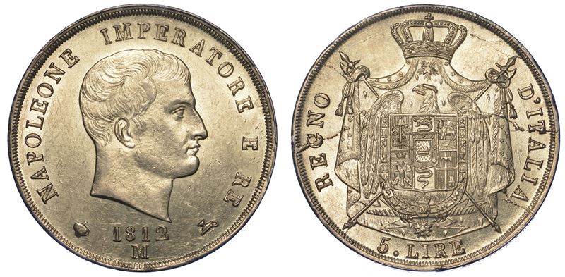 MILANO. NAPOLEONE, 1805-1814. 5 Lire 1812.  - Auction Numismatics - Cambi Casa d'Aste
