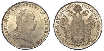 Milano. Francesco i D’asburgo-lorena, 1815-1835. Tallero 1820.