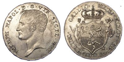 Napoli. Giuseppe Napoleone, 1806-1808. Piastra da 120 Grana 1807.