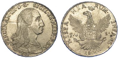 Palermo. Ferdinando III di Borbone, 1759-1816. 12 Tarì 1800.