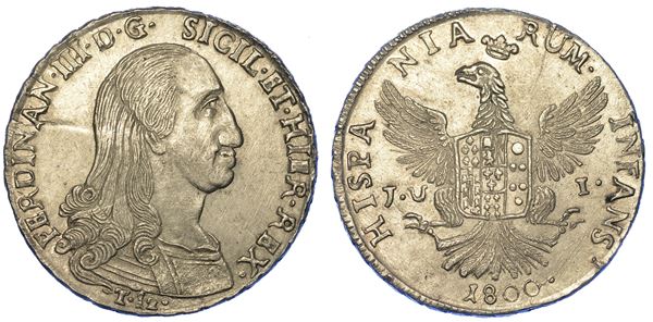 PALERMO. FERDINANDO III DI BORBONE, 1759-1816. 12 Tarì 1800.