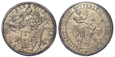 Roma. Alessandro VII, 1655-1667. Piastra.