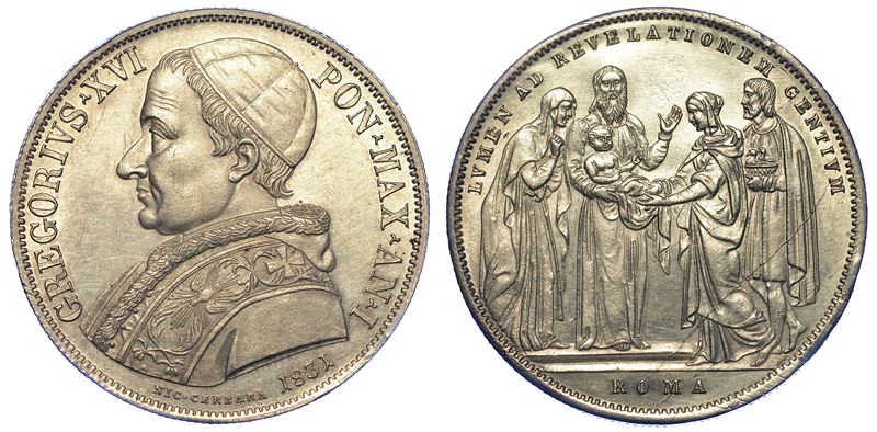 ROMA. GREGORIO XVI, 1831-1846. Scudo 1831/A. I.  - Auction Numismatics - Cambi Casa d'Aste
