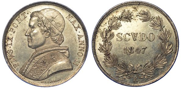ROMA. PIO IX, 1846-1878. Scudo 1847/A. II.