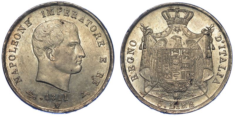VENEZIA. NAPOLEONE, 1805-1814. 5 Lire 1811.  - Auction Numismatics - Cambi Casa d'Aste