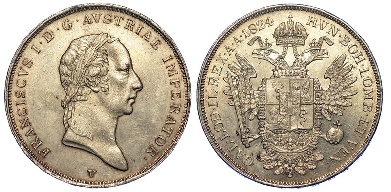 VENEZIA. FRANCESCO I D’ASBURGO-LORENA, 1815-1835. Scudo nuovo 1824.  - Auction Numismatics - Cambi Casa d'Aste