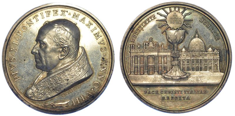 VATICANO. PIO XI, 1922-1929. Medaglia in argento A. VIII.  - Auction Numismatics - Cambi Casa d'Aste