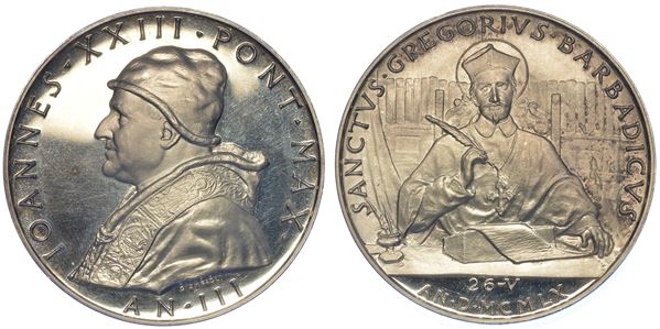 VATICANO. GIOVANNI XXIII, 1958-1963. Medaglia in argento A. III.