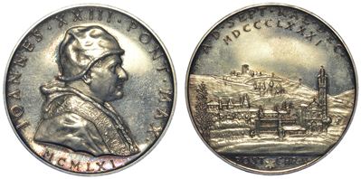 Vaticano. Giovanni XXIII, 1958-1963. Medaglia in Argento 1961. per L'80° Compleanno del Pontefice...