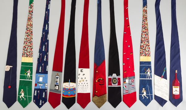 Vicky Davis Lotto di 12 cravatte vintage, difetti
