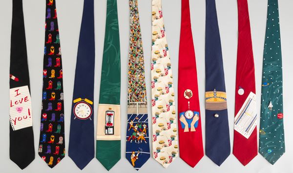 Vicky Davis Lotto di 10 cravatte vintage, difetti