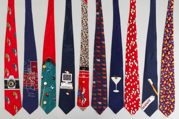 Vicky Davis Lotto di 10 cravatte vintage, difetti