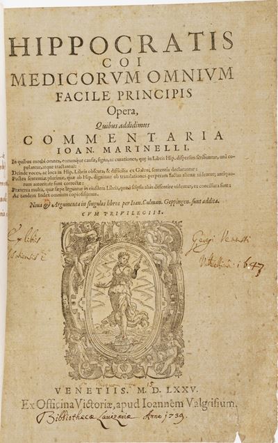 Marinelli Giovanni Hippocratis Coi Medicorum Omnium Facile Principis...venezia, Ex Officina Victo...