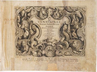Stradanus Joannes Venationes Ferarum, Avium, Piscium. Pugnae Bestiariorum Et Mutuae Bestiarum... ...