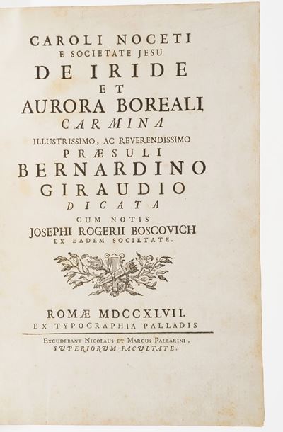 Carlo Noceti Caroli Noceti e Societate Jesu De Iride Et Aurora Boreali Carmina...roma, Palladis, ...