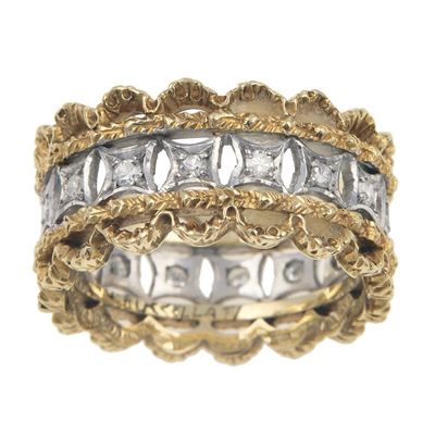 M. Buccellati. Anello con Diamanti Taglio Huit-huit