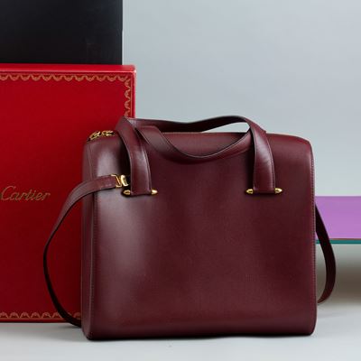 Cartier Shopper, con Tracolla, Scatola Originale, Nos, Card di Garanzia, Alcune Macchie sulla Dus...