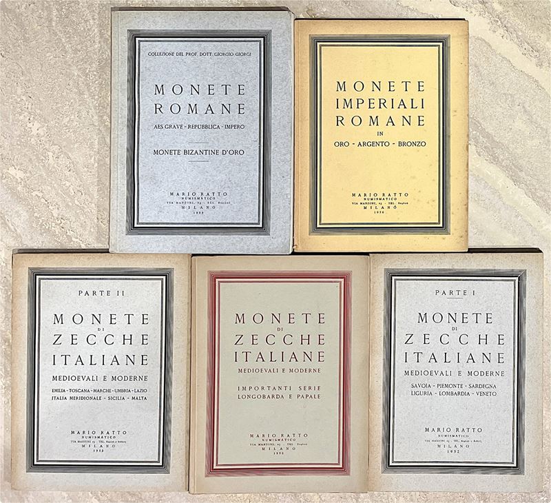 Lotto di cinque cataloghi. RATTO M.  - Auction Numismatics - I - Cambi Casa d'Aste