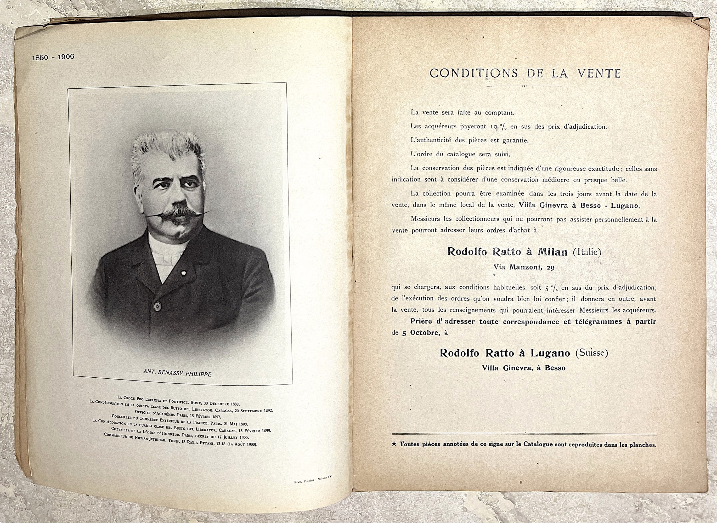 Ratto R. Collezione Antoine Benassy – Philippe De Geneva – August Roehrich De Geneva – Provenient...