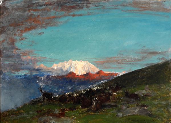 Vittorio Cavalleri - Paesaggio montano, 1902
