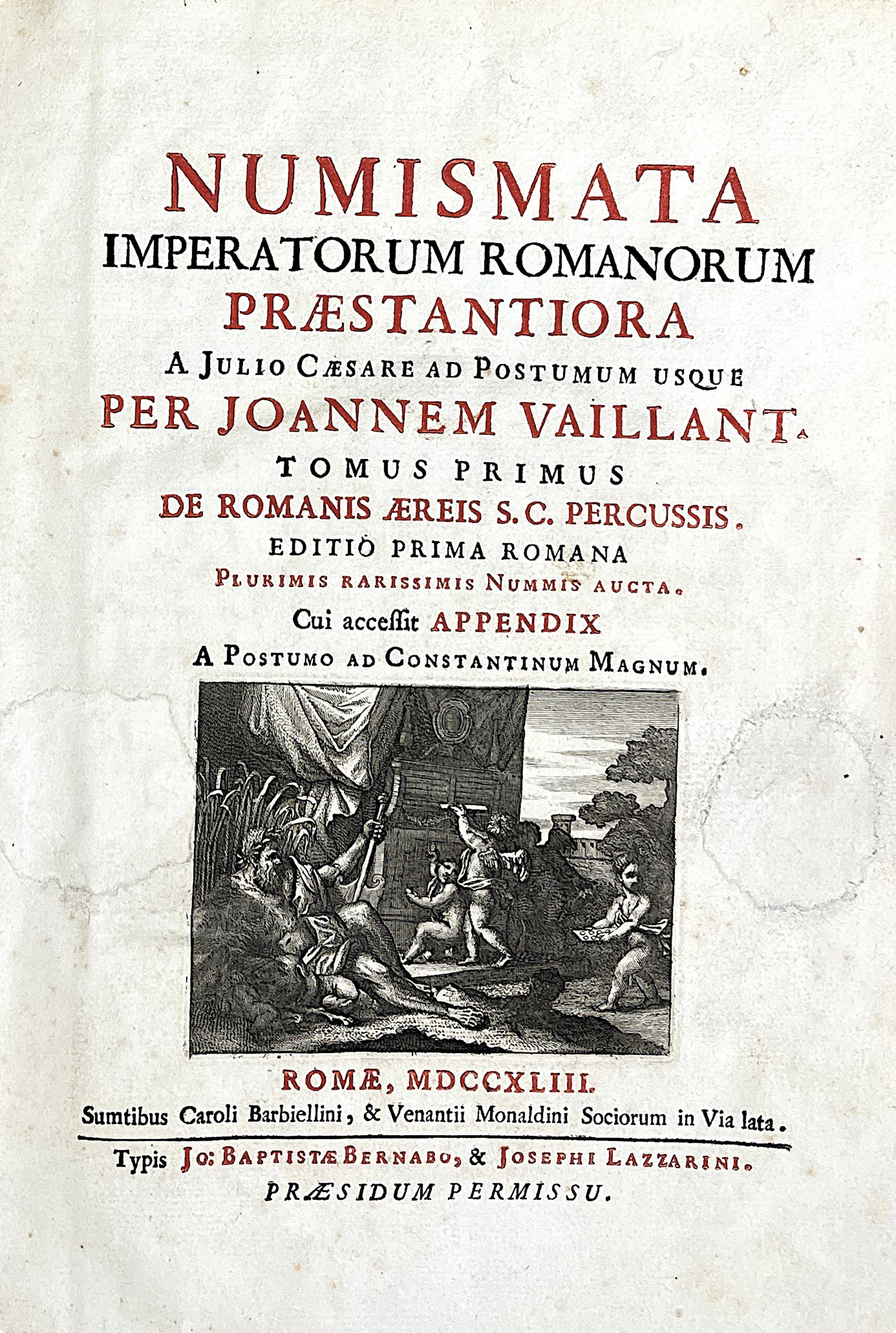 Vaillant J. Numismata Imperatorum Romanorum. Tre Volumi.