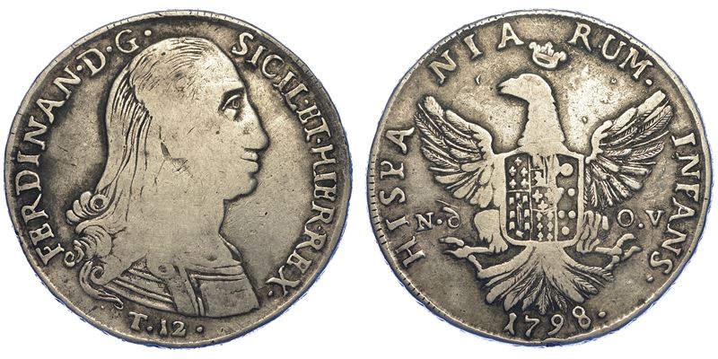PALERMO. FERDINANDO III DI BORBONE, 1759-1816. 12 Tarì 1798.  - Asta Numismatica - Cambi Casa d'Aste