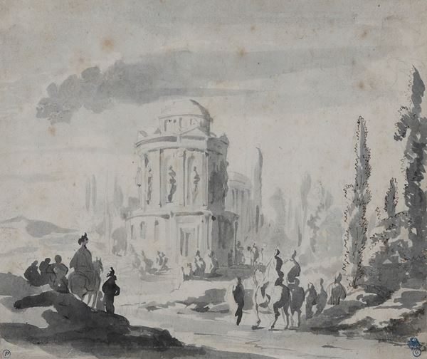 Scorcio con figure e architetture