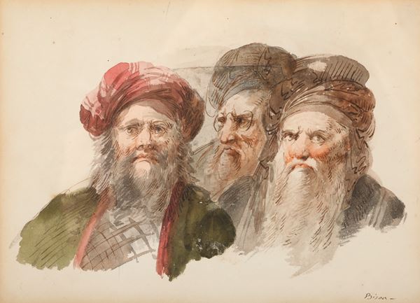 Giuseppe Bernardino Bison - Teste di uomini in abiti orientali