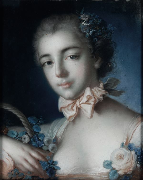 Fran&#231;ois Boucher - Ritratto di gentildonna in veste di Flora