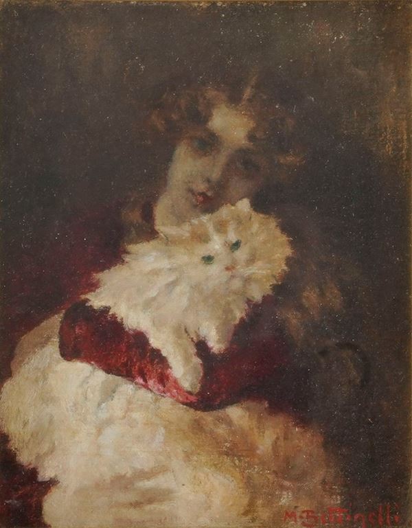Mario Bettinelli - Donna con gatto