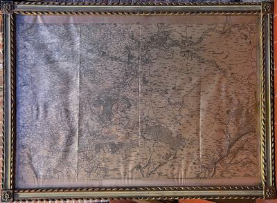 Carta Geografica su Seta. Francia XIX Secolo