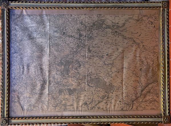 Carta geografica su seta. Francia XIX secolo