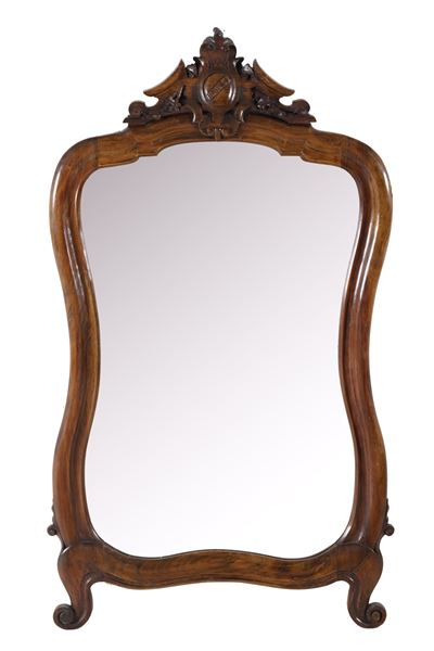 Specchiera in Legno Intagliato. XIX Secolo