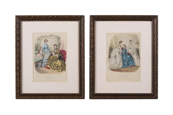 Due stampe da La Mode Illustrée, fine XIX-inizio XX secolo