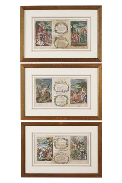 Tre Stampe con Episodi dalle Divina Commedia. XVIII-XIX Secolo