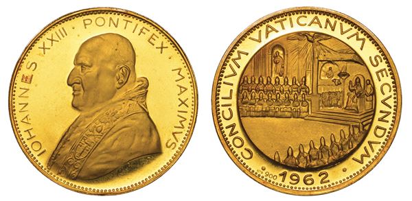VATICANO. GIOVANNI XXIII, 1958-1963. Medaglia in oro 1962. Concilio Ecumenico Vaticano II.