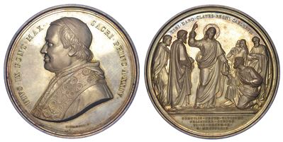 Stato Pontificio. Pio IX, 1846-1878. Medaglia in Argento 1869/a. XXIV. per L'apertura del Concili...