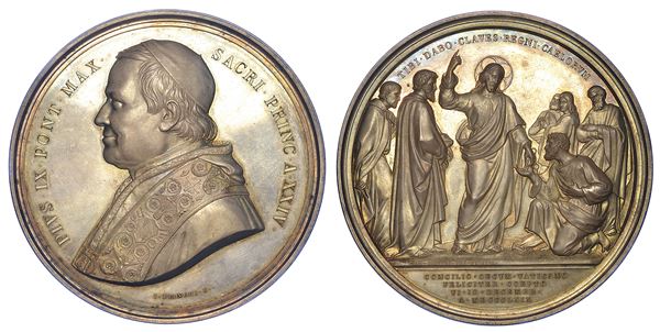 STATO PONTIFICIO. PIO IX, 1846-1878. Medaglia in argento 1869/A. XXIV. Per l'apertura del Concilio Ecumenico Vaticano.