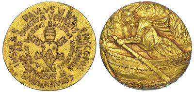 Vaticano. Paolo Vi, 1963-1978. Medaglia Straordinaria in Oro 1970. Viaggio in Australia e Filippi...
