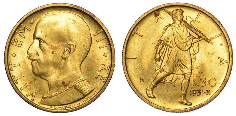 REGNO D’ITALIA. VITTORIO EMANUELE III DI SAVOIA, 1900-1946. 50 lire 1931/A. X. Littore.  - Auction Numismatics - Cambi Casa d'Aste