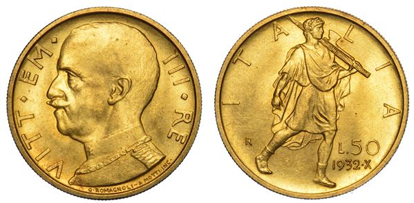 REGNO D’ITALIA. VITTORIO EMANUELE III DI SAVOIA, 1900-1946. 50 lire 1932/A. X. Littore.
