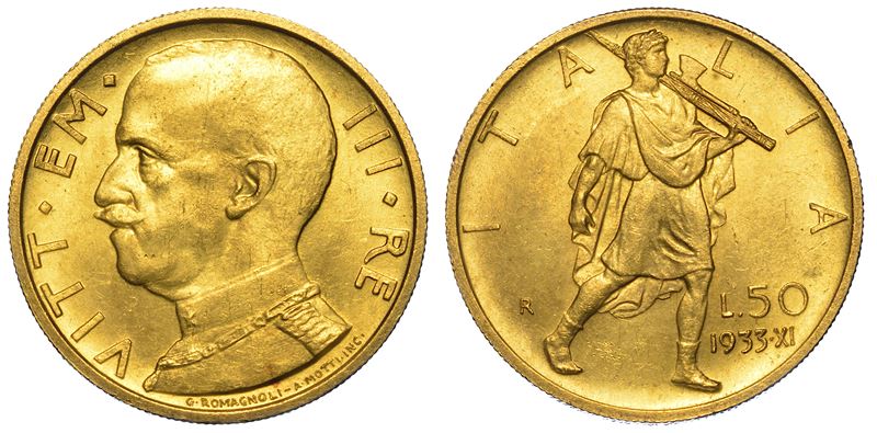 REGNO D’ITALIA. VITTORIO EMANUELE III DI SAVOIA, 1900-1946. 50 lire 1933/A. XI. Littore.  - Auction Numismatics - Cambi Casa d'Aste