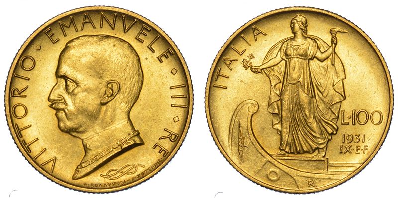 REGNO D’ITALIA. VITTORIO EMANUELE III DI SAVOIA, 1900-1946. 100 lire 1931/A. IX. Italia su prora.  - Auction Numismatics - Cambi Casa d'Aste