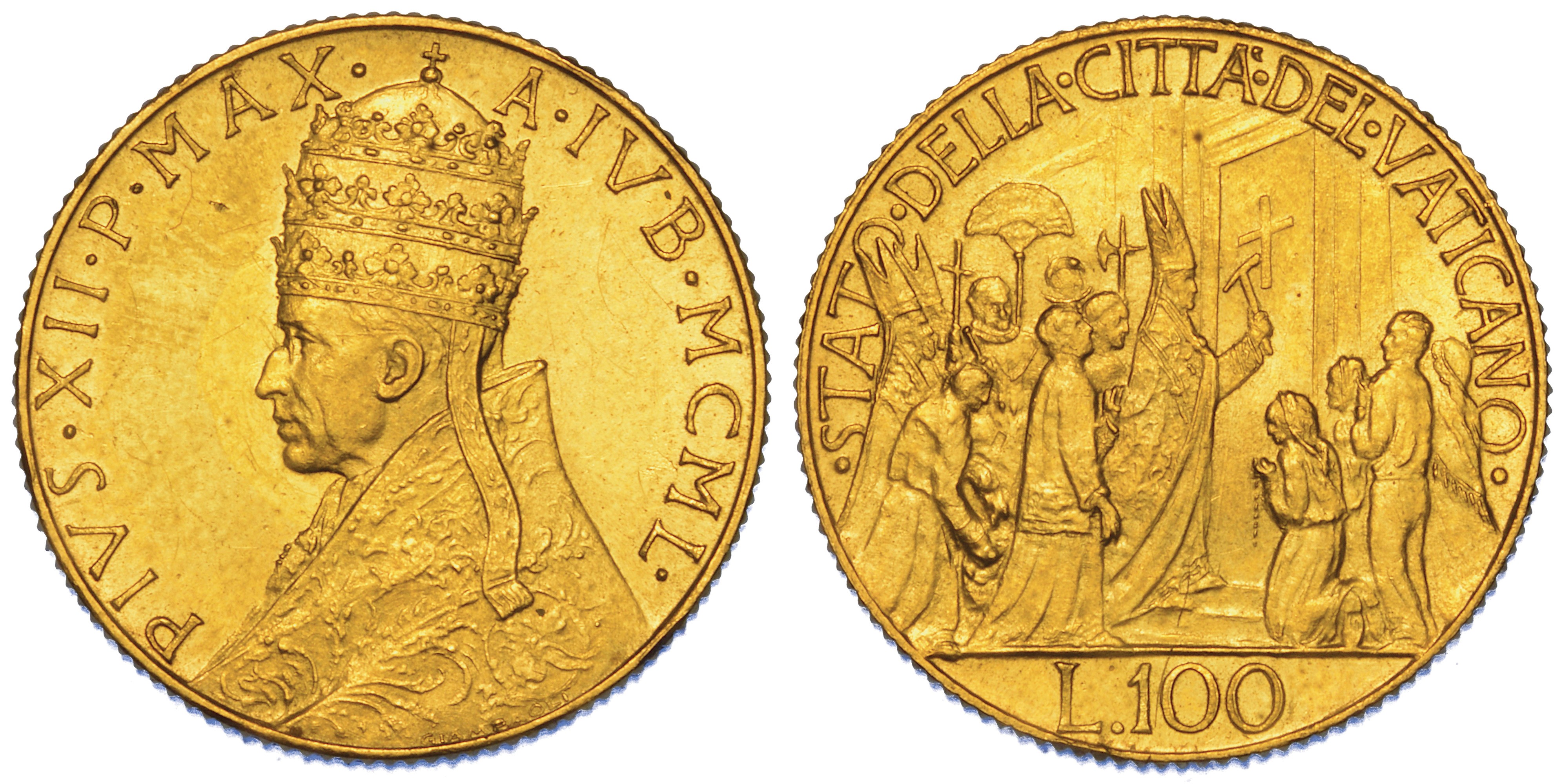 Vaticano. Pio XII, 1939-1958. Lotto di Cinque Monete.